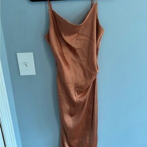 Elegant Satin Slip Dress in Copper